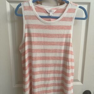 Market & Spruce pink and white stripe sleeveless shirt,casual wear,